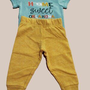 Unisex baby onesie and sweatpants outfit